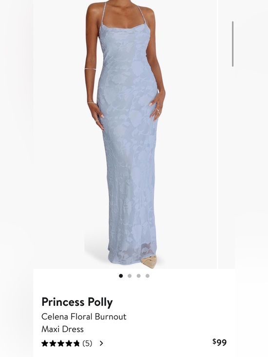 Princess Polly Dresses & Skirts - Princess Polly Light Blue Floral Burnout Slip Maxi Dress